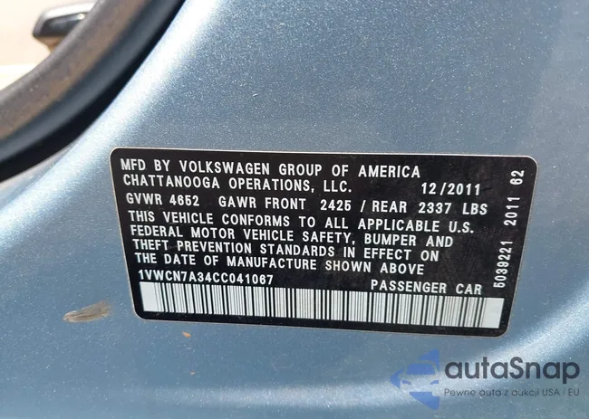 1VWCN7A34CC041067: 43234102