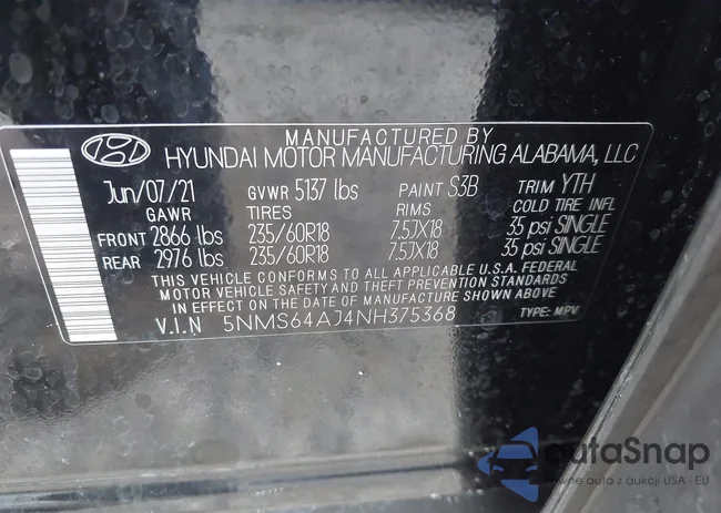 5NMS64AJ4NH375368: 43234170