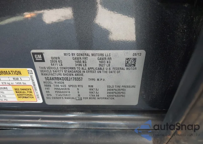 5GAKRBKD0EJ178357: 43234175