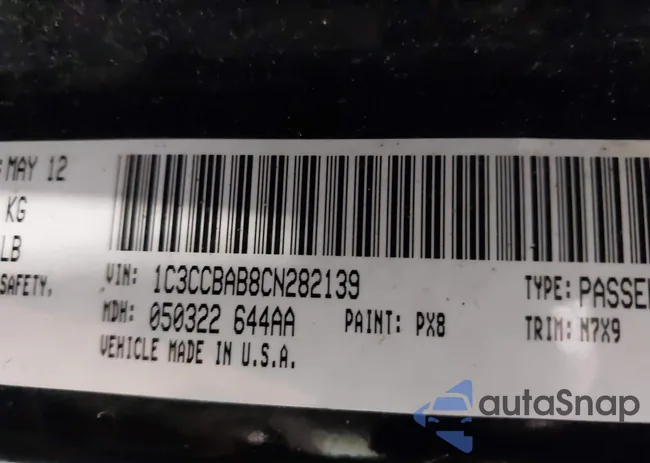 1C3CCBAB8CN282139: 43234193