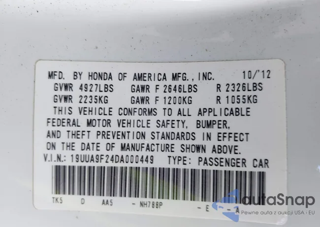 19UUA9F24DA000449: 43234230