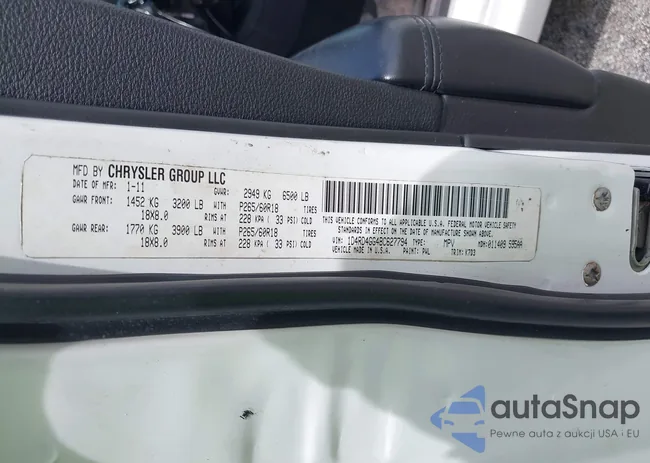 1C4RDJDG9HC926089: 43234312