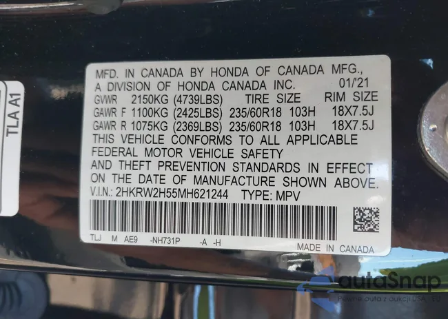 2HKRW2H55MH621244: 43234323