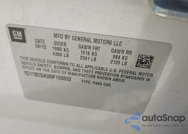 1G11B5SA9DF168832: 43234332