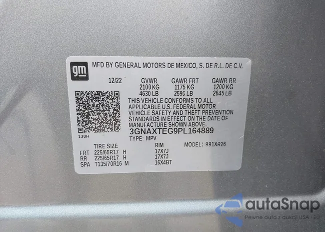 3GNAXTEG9PL164889: 43234352