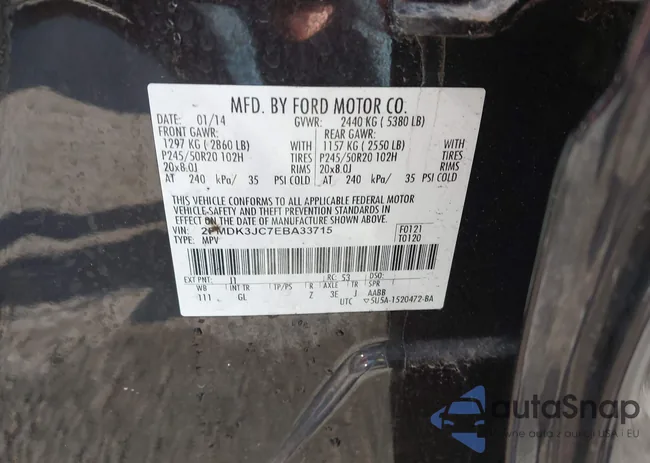 2FMDK3JC7EBA33715: 43234433