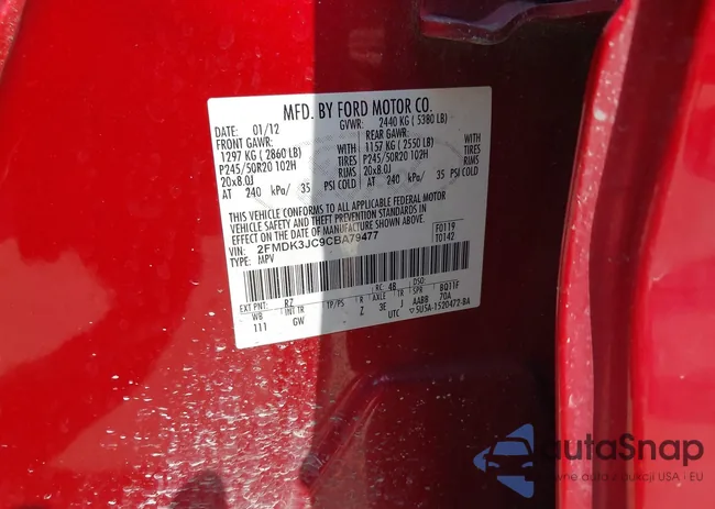 2FMDK3JC9CBA79477: 43234442