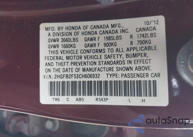 2HGFB2F53CH606932: 43233496