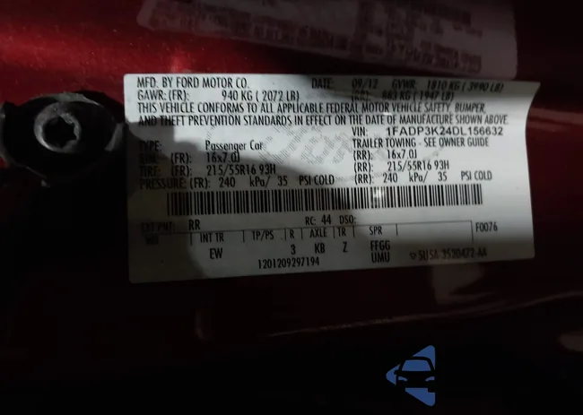 1FADP3K24DL156632: 43233622