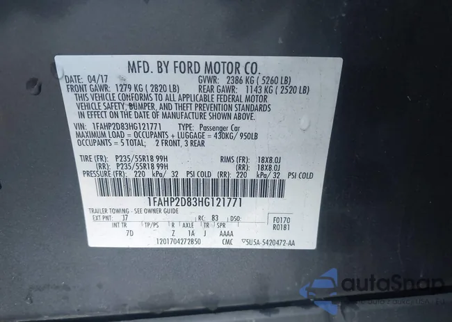 1FAHP2D83HG121771: 43233674