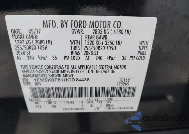 1FM5K8F81HGD24438: 43233751