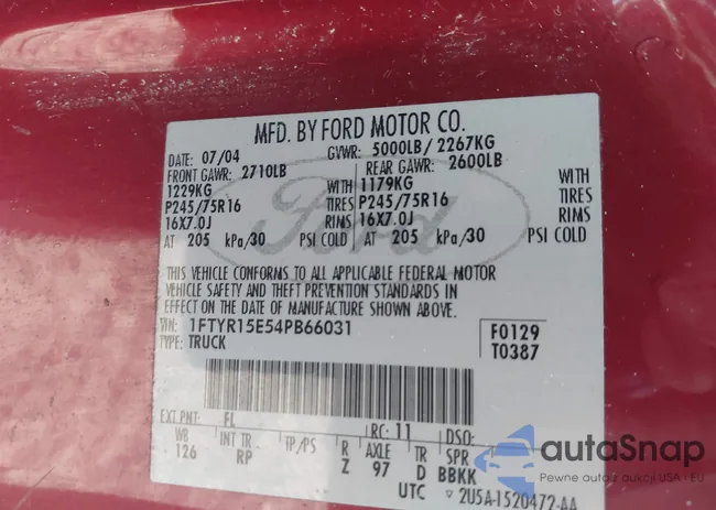 1FTYR15E54PB66031: 43233831