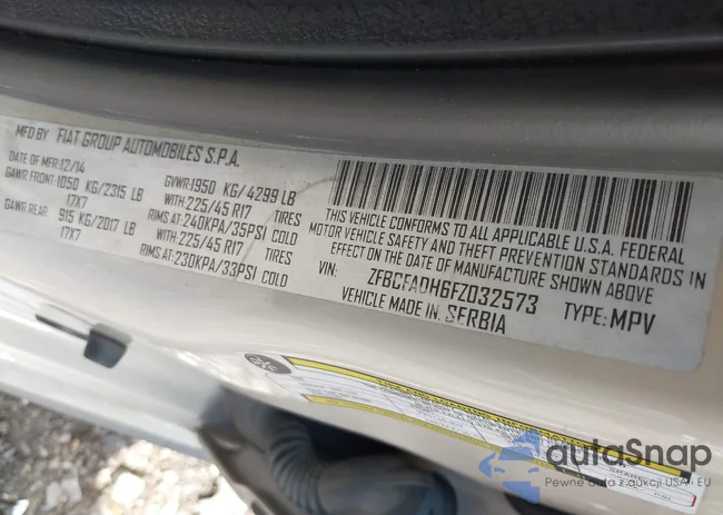 ZFBCFADH6FZ032573: 43235024