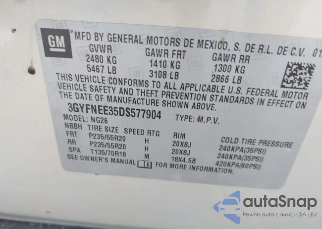 3GYFNEE35DS577904: 43235040