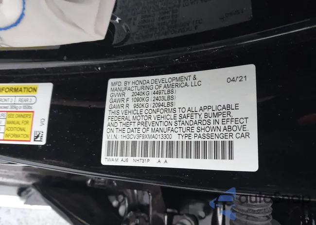 1HGCV3F9XMA013300: 43235073