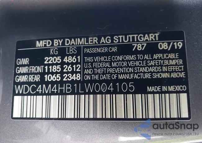 WDC4M4HB1LW004105: 43235167