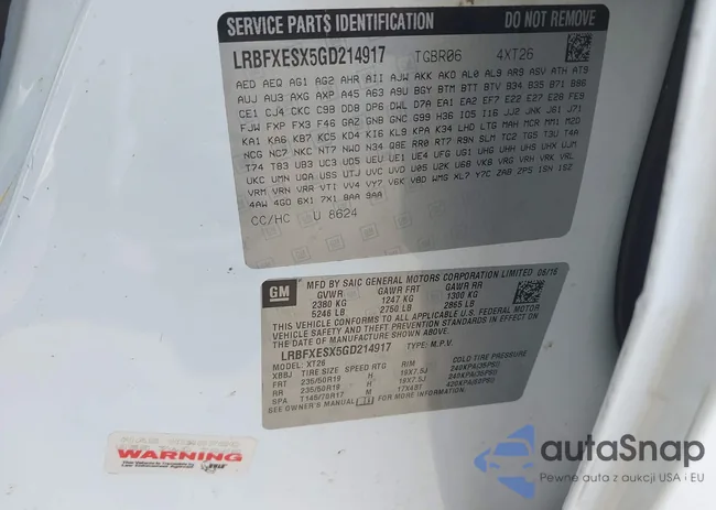 LRBFXESX5GD214917: 43235200