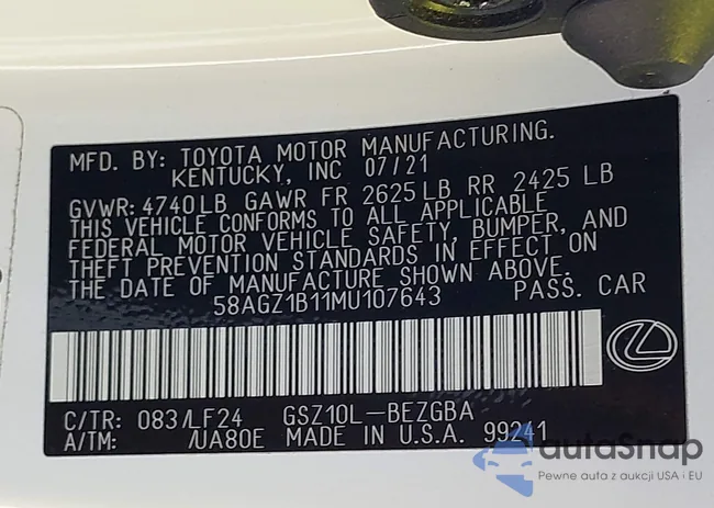 58AGZ1B11MU107643: 43235282