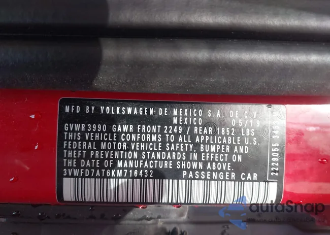 3VWFD7AT6KM716432: 43235341