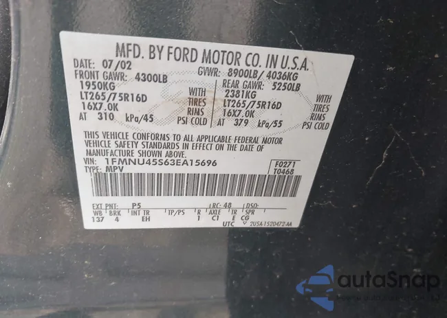 1FMNU45S63EA15696: 43235408