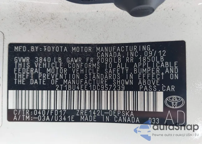 2T1BU4EE1DC957239: 43234545