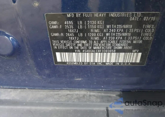 4S4BSALC8F3303058: 43234590