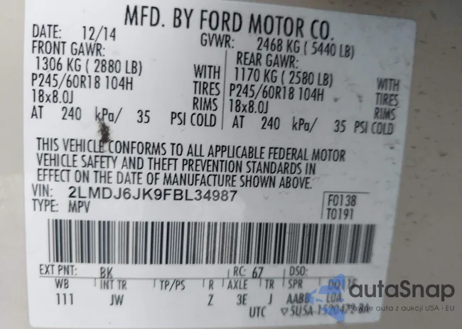 2LMDJ6JK9FBL34987: 43234610