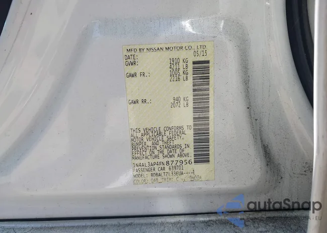 1N4AL3AP4FN877956: 43234656