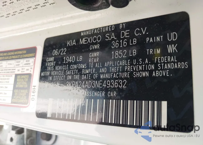 3KPA24AD3NE493632: 43234689