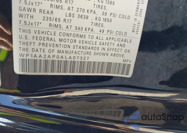 WP1AA2AP0ALA07327: 43234709