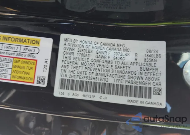 2HGFE2F53SH519702: 43234824