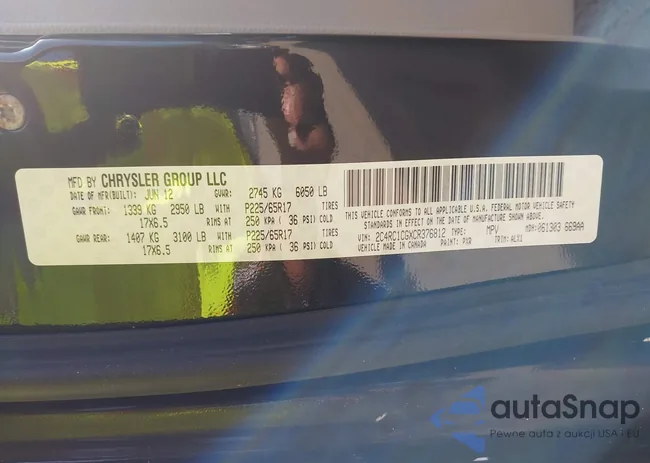 2C4RC1CGXCR376812: 43235888