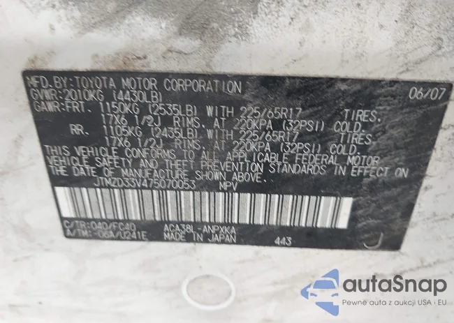 JTMZD33V475070053: 43235961