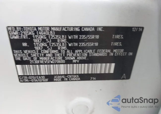 2T3DFREV5FW270600: 43235968