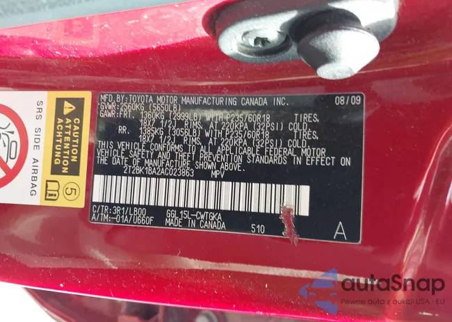 2T2BK1BA2AC023863: 43235989