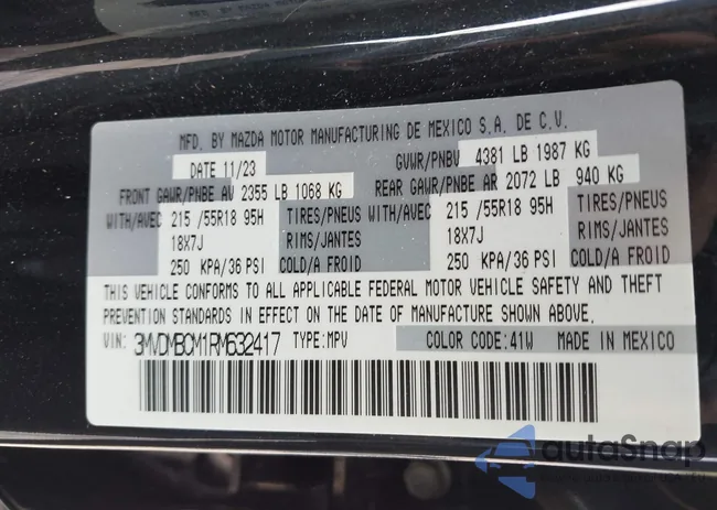 3MVDMBCM1RM632417: 43236126