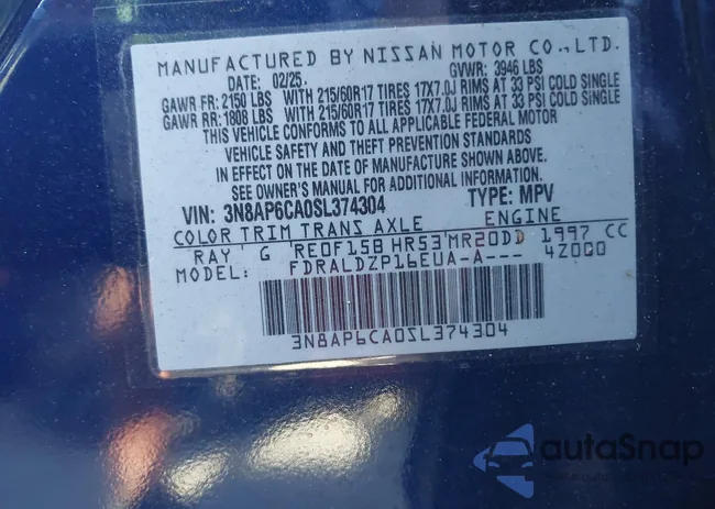 3N8AP6CA0SL374304: 43236166