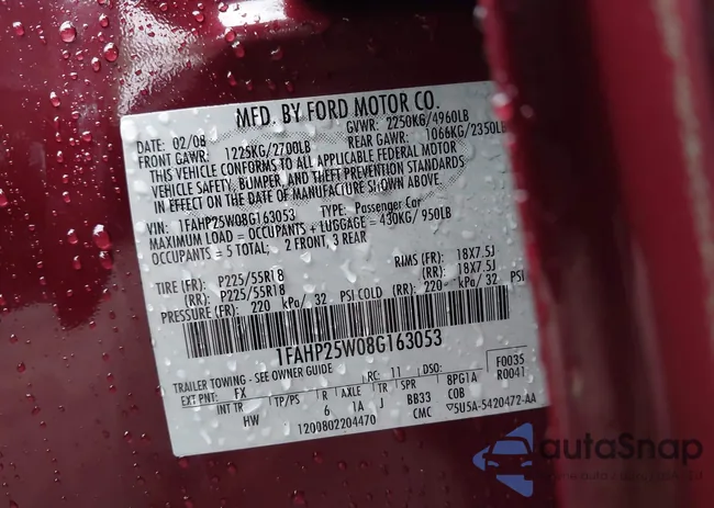 1FAHP25W08G163053: 43236172