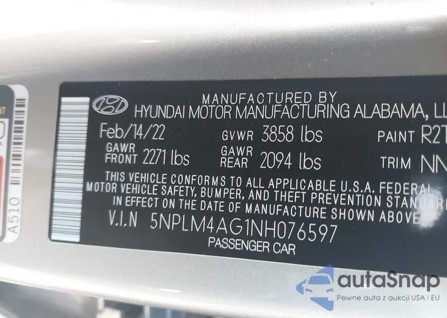 5NPLM4AG1NH076597: 43236262