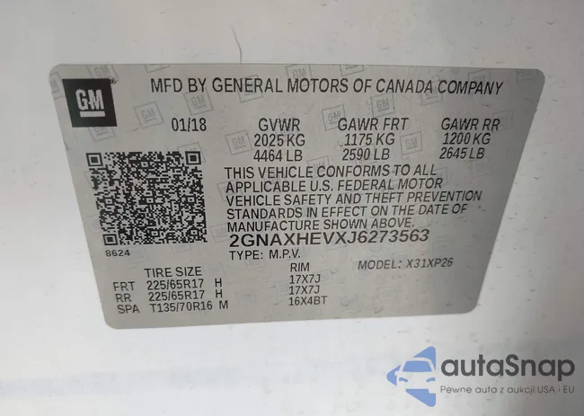 2GNAXHEVXJ6273563: 43236264