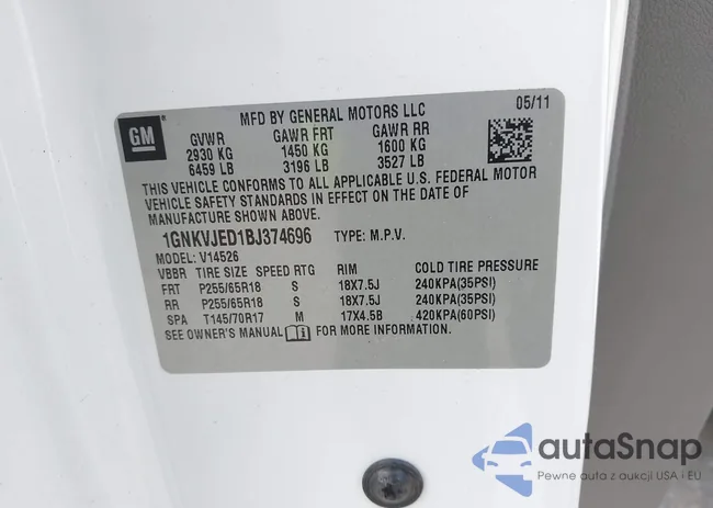 1GNKVJED1BJ374696: 43236281