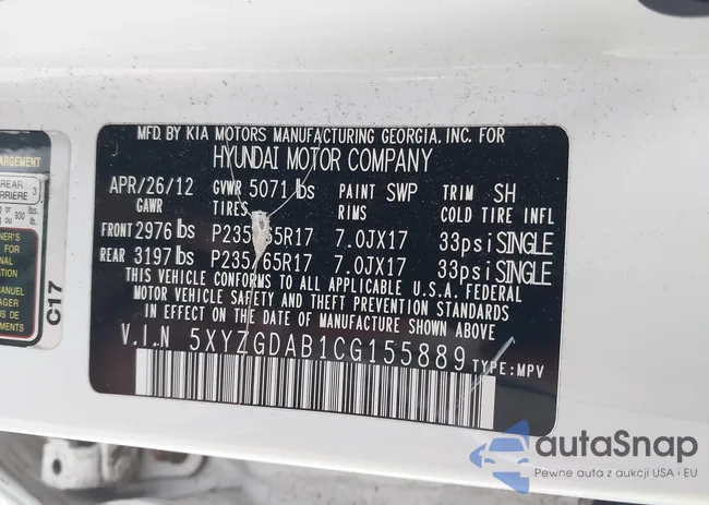 5XYZGDAB1CG155889: 43236285