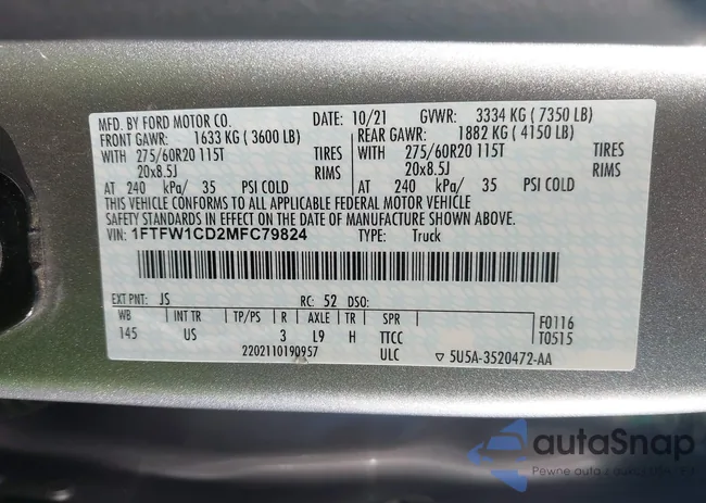 1FTFW1CD2MFC79824: 43236357