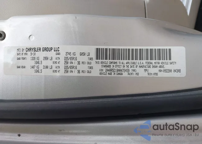 2A4RR5D18AR472459: 43236367