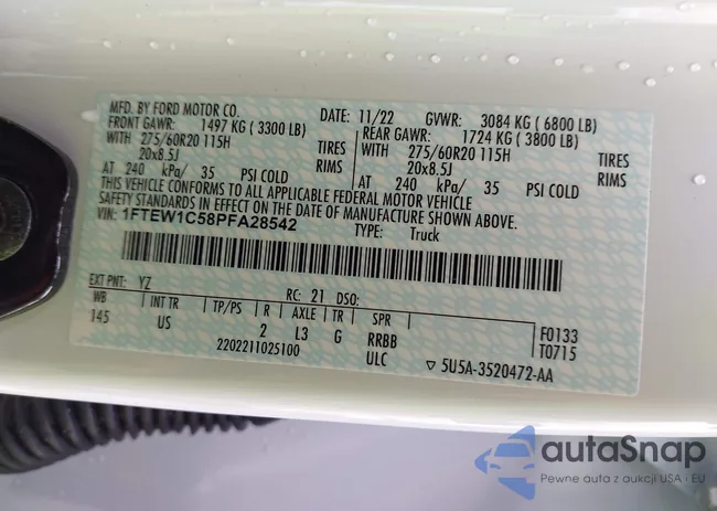 1FTEW1C58PFA28542: 43236404