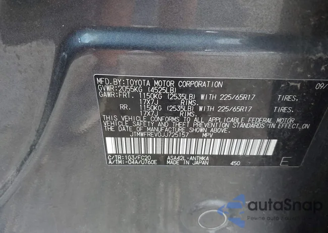 JTMWFREV0JJ725157: 43235526