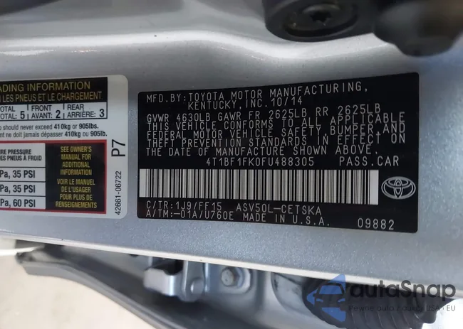 4T1BF1FK0FU488305: 43235765