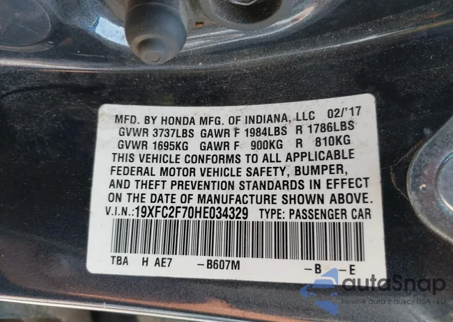 19XFC2F70HE034329: 43235789