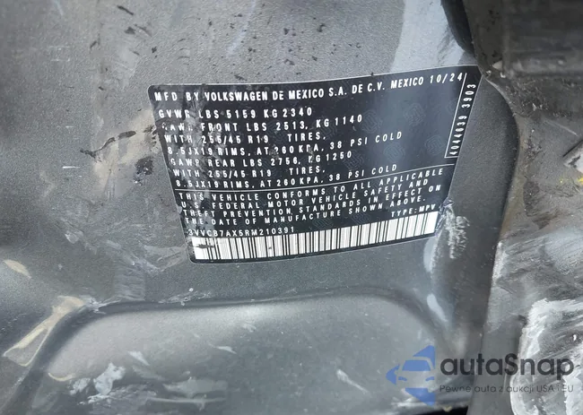 3VVCB7AX5RM210391: 43235811