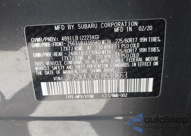 JF2SKAJCXLH530663: 43235822